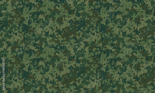 Intricate digital camouflage pattern.  Perfect for military, hunting, or gaming backgrounds. Seamless texture ideal for website design, fabric prints, and more.