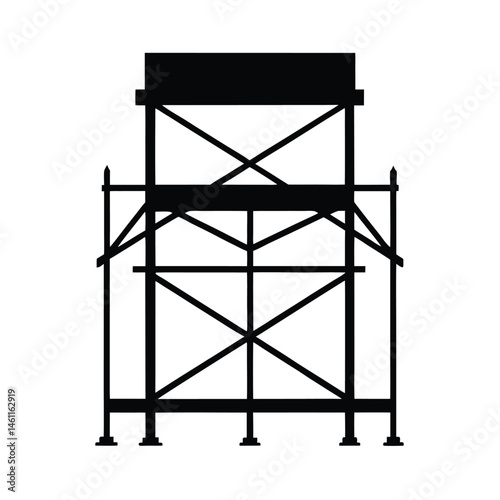 scaffold black silhouette