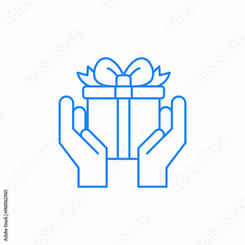 hands gift icon sign vector