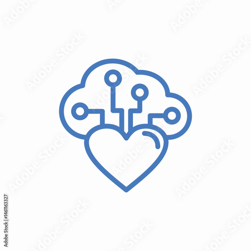 heart network nodes icon sign vector