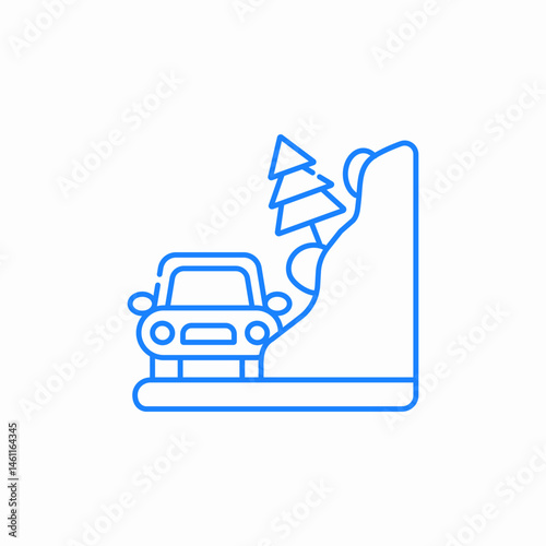 landslide car icon sign vector