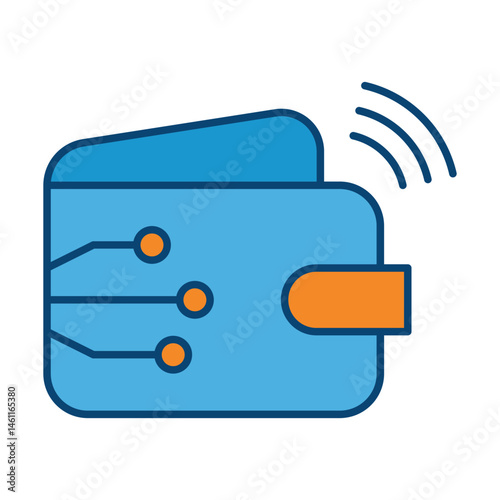 digital wallet sign symbol vector flat icon