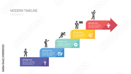 Business road map timeline infographic steps to success growth. with icons and graphic elements. Vector illustration