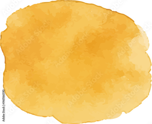 Watercolor paint stain in warm yellow-orange tones, abstract design, perfect for artistic backgrounds, creative projects, or texture themes, hand-painted style
