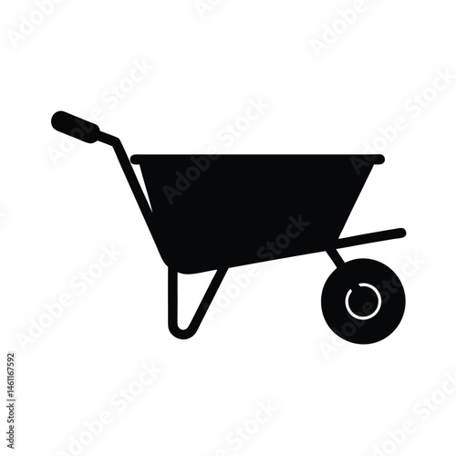 wheelbarrow black silhouette 