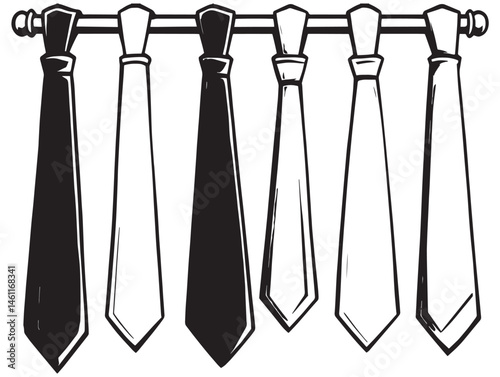 Elegant skinny tie outline artwork for stylish fashion projects