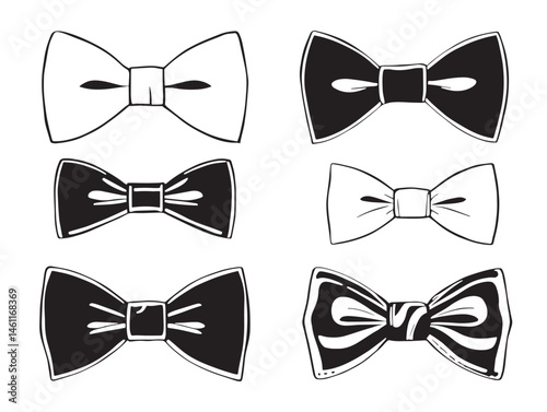 Elegant bow tie line artwork for stylish outfit illustrations