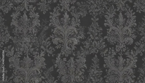 Wallpaper Mural Subtle grey damask on charcoal, seamless repeat ,  graphic,  arabesque,  sophisticated Torontodigital.ca
