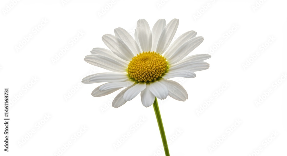 Naklejka premium Elegant isolated daisy with crisp white petals and bright center