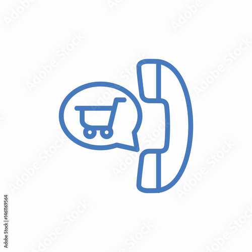 phone shopping cart icon sign vector