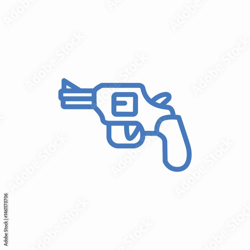 revolver handgun cylinder icon sign vector
