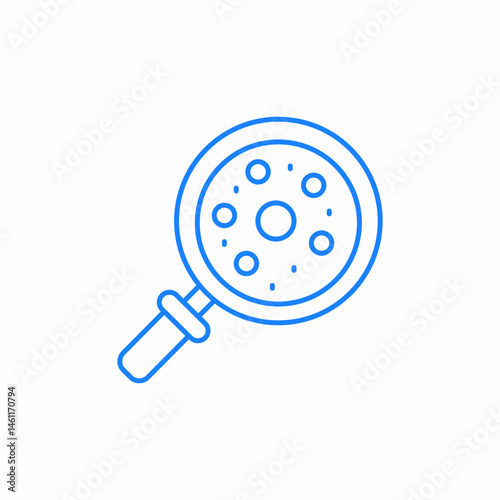 research magnifier bacteria icon sign vector