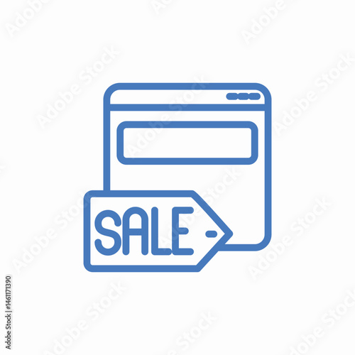 sale browser icon sign vector