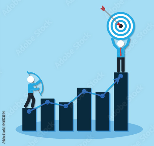 Boss or an employee at workplace holding a board. Male office workers dressed in smart clothes. Flat cartoon vector illustration on a transparent background.
