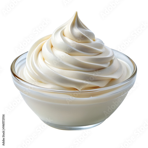 Whipped Yogurt Peak with Smooth Texture Isolated photo
