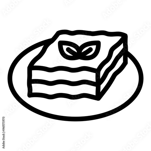 Lasagna icon. Vector line icon