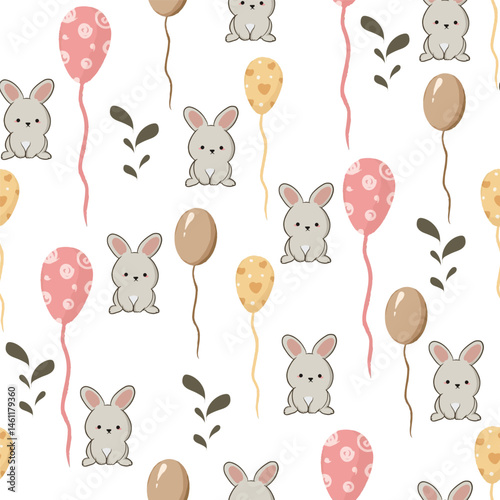 Seamless childish pattern with animals illustration for background