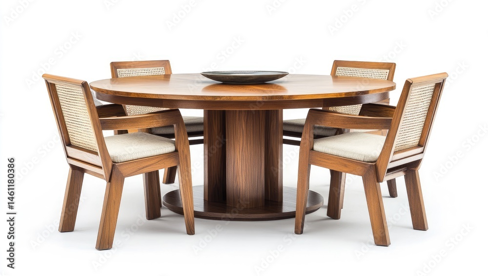 Wooden dining set with round table and chairs Wooden dining set with round table and chairs