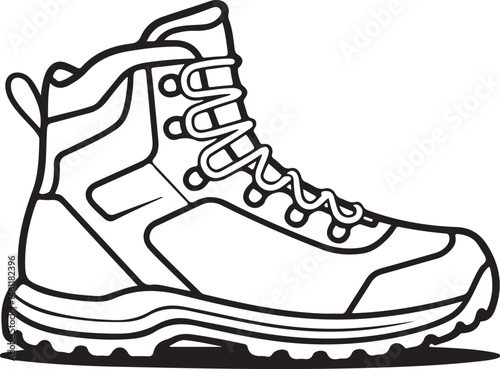 Hiking boot silhouette perfect for outdoor adventure and travel themes