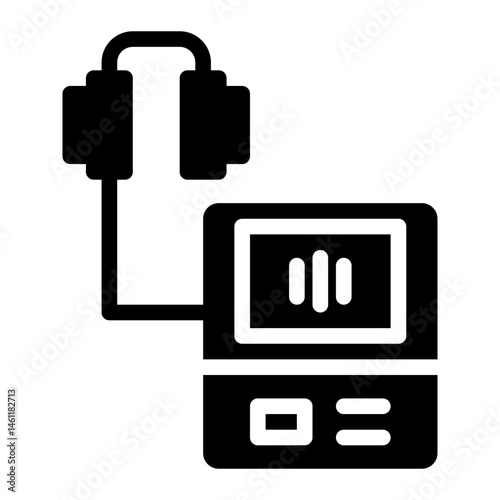hearing test. This is a vector single icon with a solid style. Suitable for any purpose, such as website design, mobile app design, logo design, pattern design, etc.