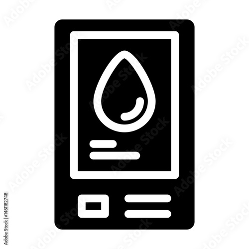hemoglobin test. This is a vector single icon with a solid style. Suitable for any purpose, such as website design, mobile app design, logo design, pattern design, etc.