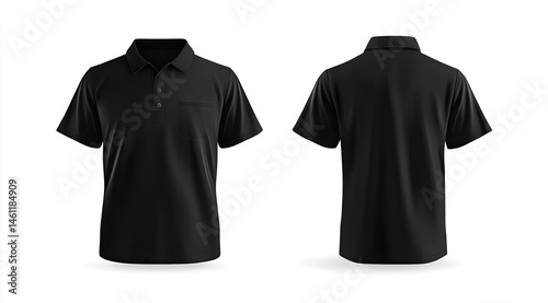 Blank black polo shirt mockup (4)