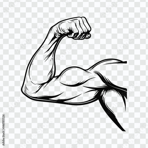 Photos Minimal Flexed Muscular Arm Line Drawing
