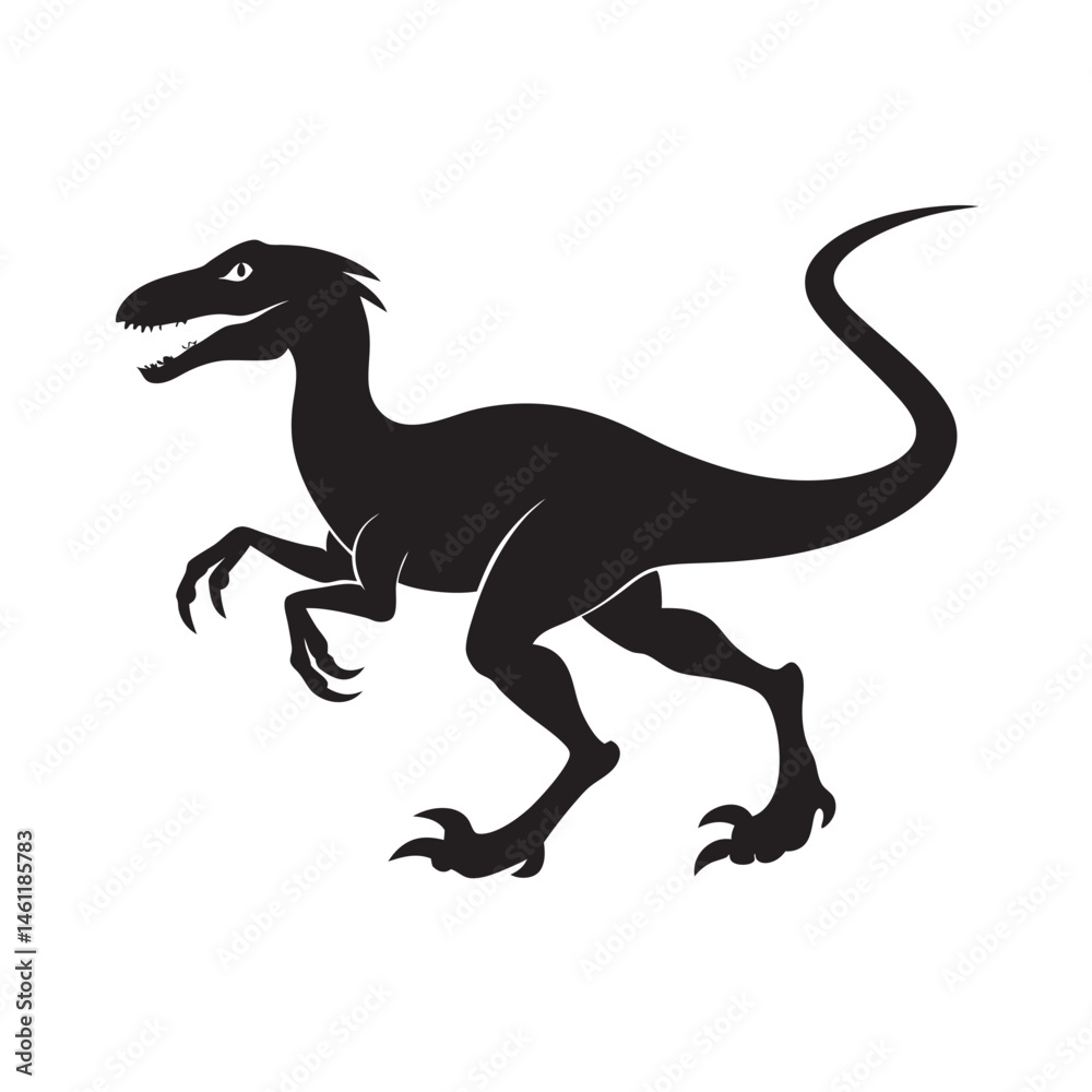 Fototapeta premium Running Velocipede Silhouette with Claws Extended