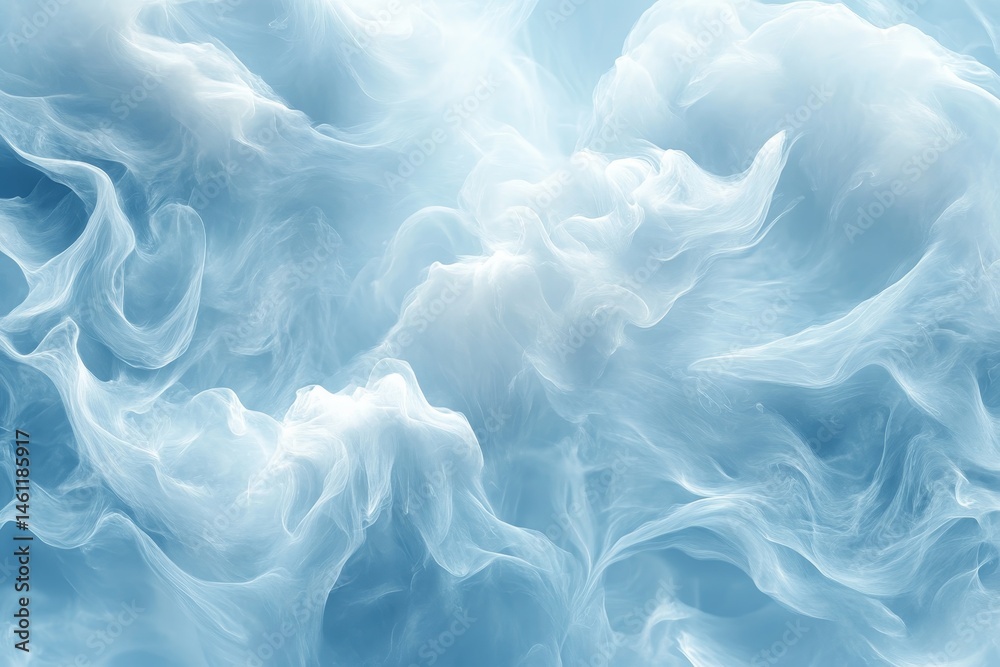 Fototapeta premium Abstract ethereal light blue swirls and textures.