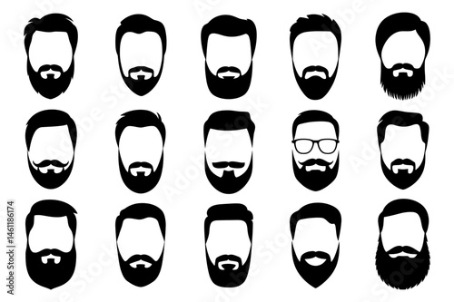 Beard styles collection for men hair fashion design
