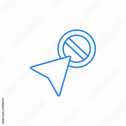 arrow forbidden cursor icon sign vector