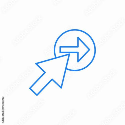 arrow right click icon sign vector