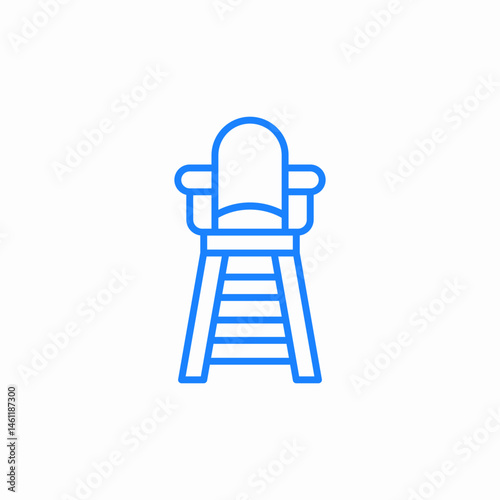 beach chair high icon sign vector