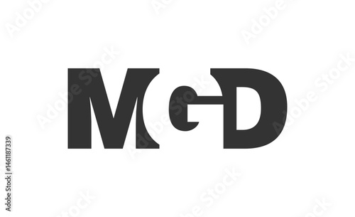 MGD logo design. Initial letter M G D bold font style for tech startups, consulting, corporate branding. Creative company name, headlines typography identity, trendy logotype.