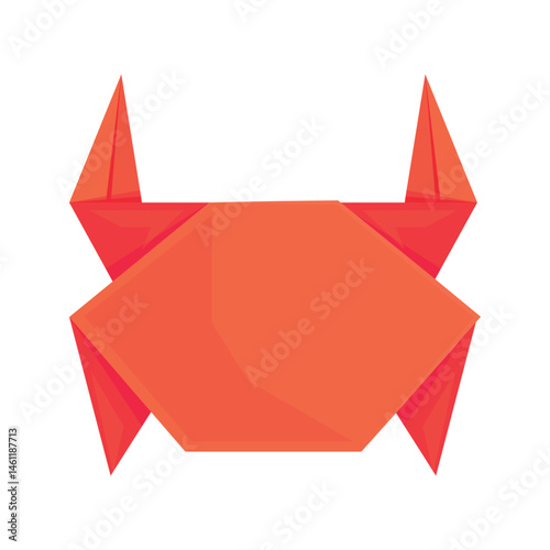 Origami crab design in vivid orange color on a clean white background highlighting artistic craftsmanship and creativity
