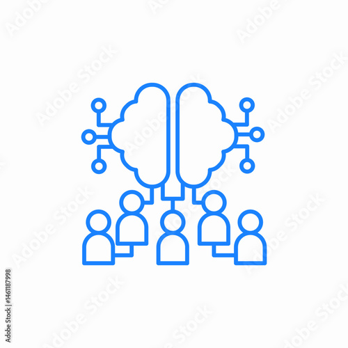 brain group connection icon sign vector