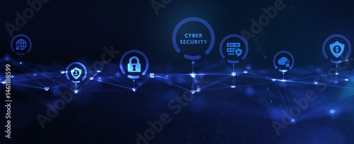 Cyber security data protection business technology privacy concept. 3d illustration