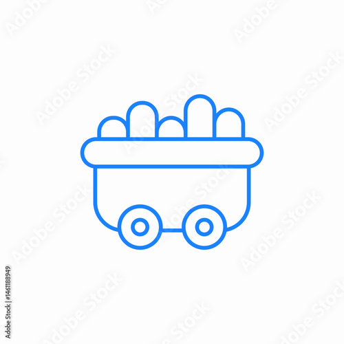 coal mining cart icon sign vector