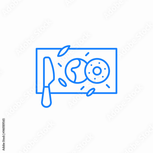 cutting board knife icon sign vector