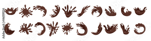 Set of Chocolate Splash Element Illustrations