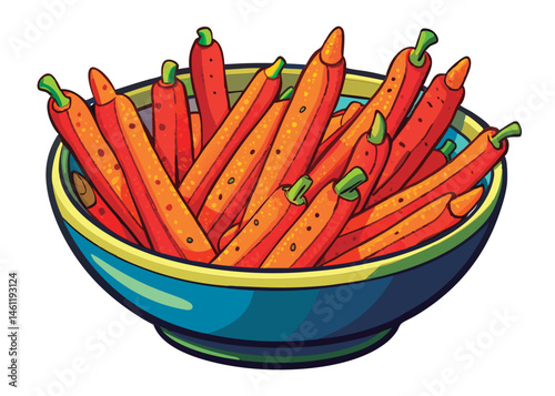 Crispy carrots in a bowl.