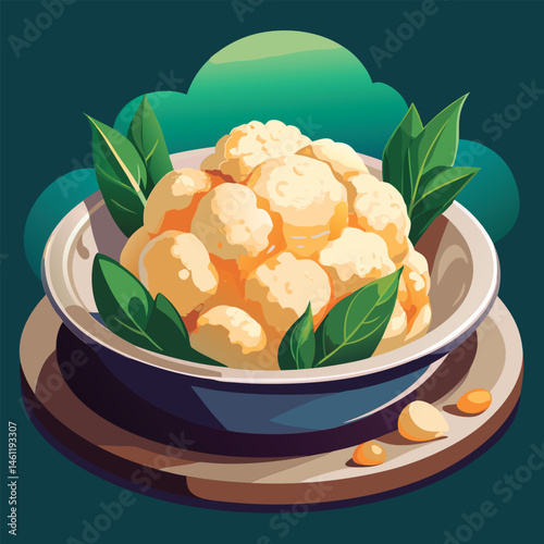 Fresh cauliflower in a bowl.