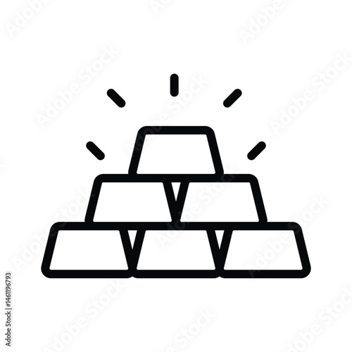 Grab this easy to use line icon of gold bars