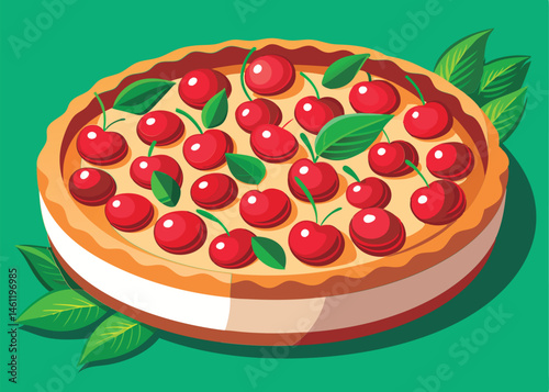 Delicious cherry pie. ready to enjoy.