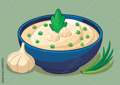 Delicious creamy soup in a bowl.