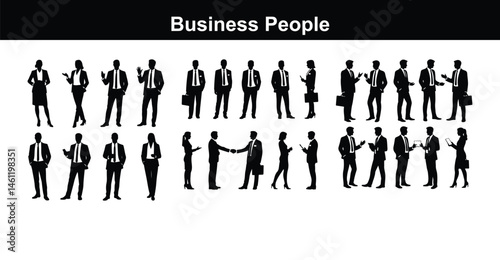 Business People Silhouette Set | Office & Corporate Icons Professional Businessman & Businesswoman Vector Silhouettes