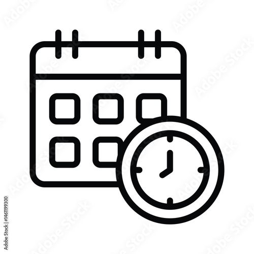 A captivating outline style icon of business schedule calendar