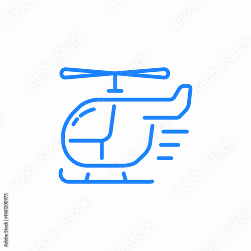 basic helicopter icon sign vector