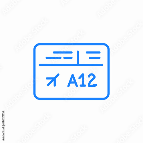 boarding pass icon sign vector