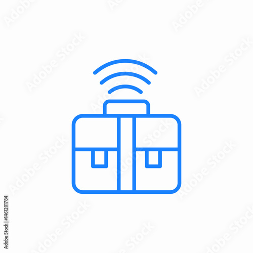 briefcase signal icon sign vector